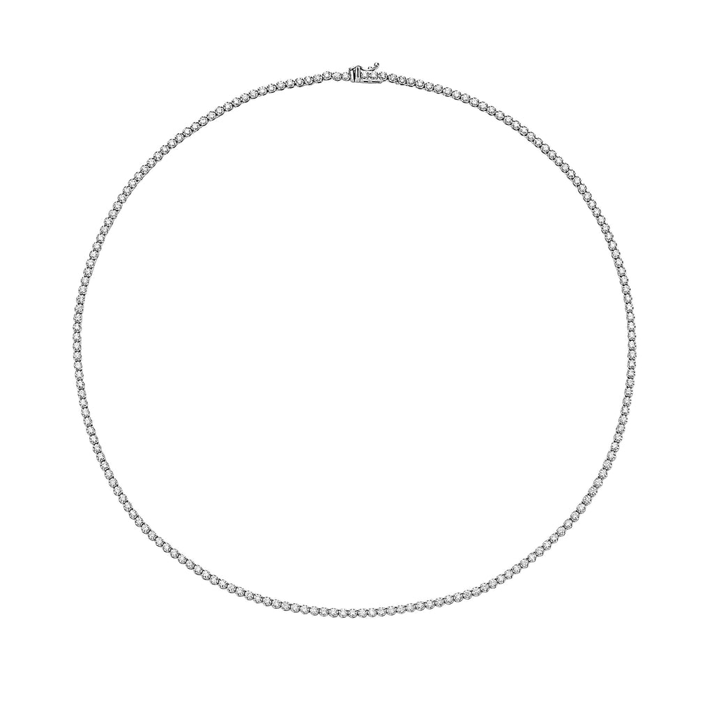 Diamond Tennis Necklace (3.50 ct.) 1.6 mm Buttercup Setting in 14K Gold