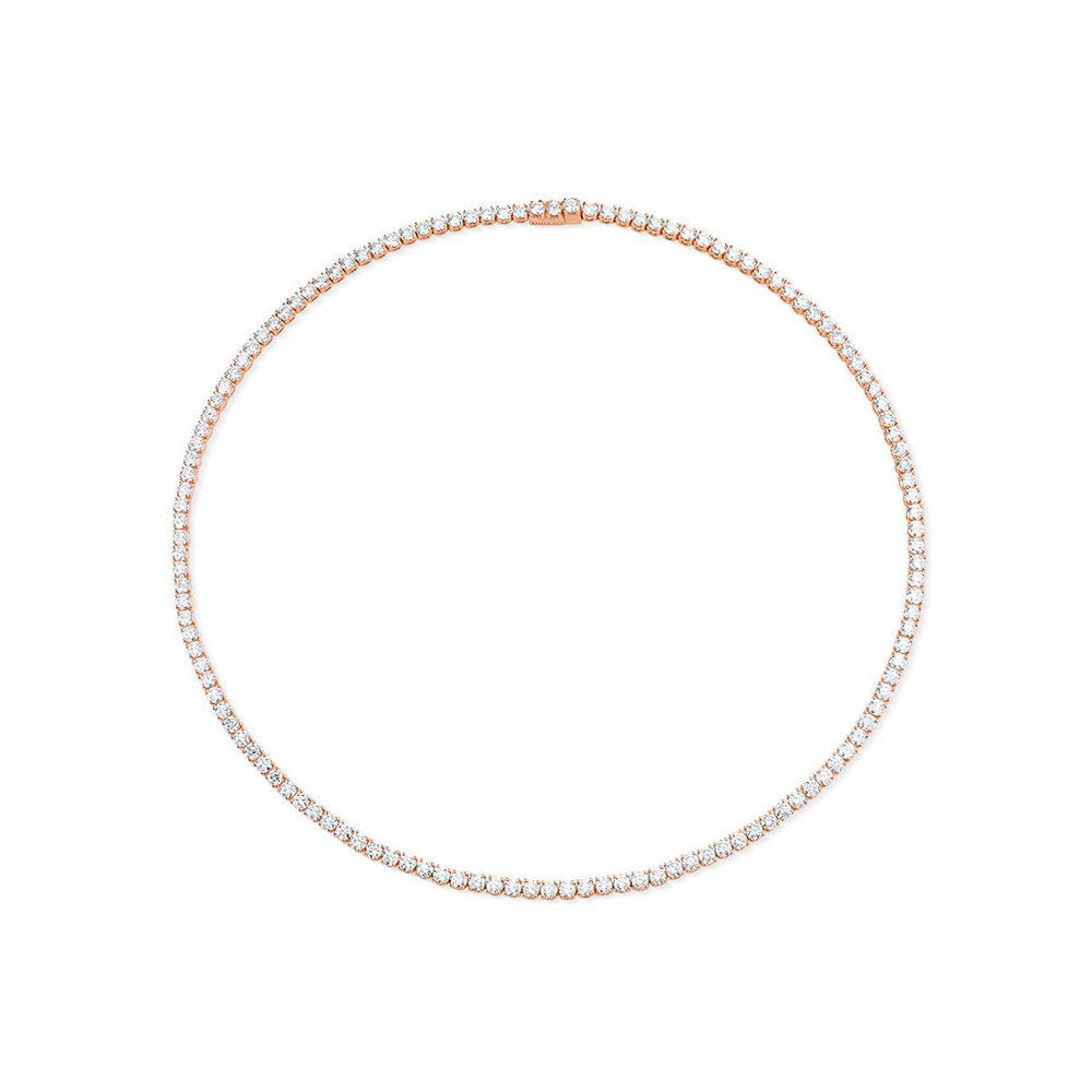Diamonds Tennis Necklace ( 20.50 ct.) 3.8 mm 4-Prongs Setting in 14K Gold